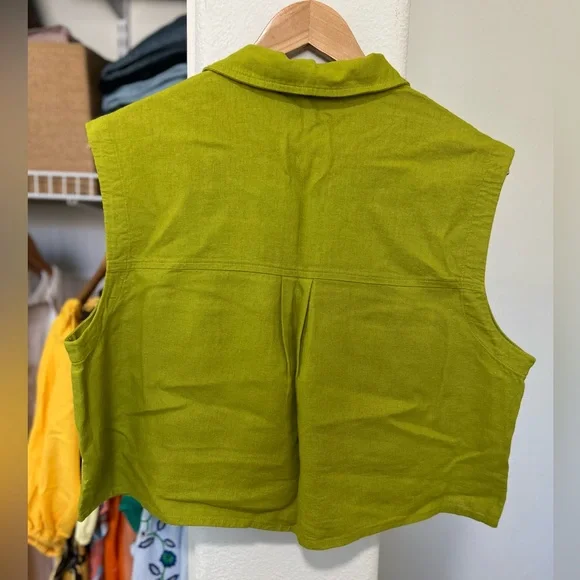 MARC NEW YORK Button Down Crop Top - Picture 6 of 7